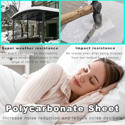 1.7mm Polycarbonate Panel Roofing Sheets,Clear Acrylic Plastic Sheet,UV Protection,Outdoor Rainproof Roof Sheet,Sunroom Roofing Cladding,for Greenhouse,Awning Shed Cover,Easy Cut (0.6x3m(2x9 - 3