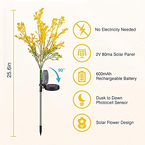 Neporal Solar Garden Lights Outdoor Decorative, Solar Flowers Lights Dusk To Dawn, Solar Garden Stake Lights Waterproof Ip65, Solar Powered Flower Lights For Patio, Garden, Yard, Lawn, Pathway #TOP4