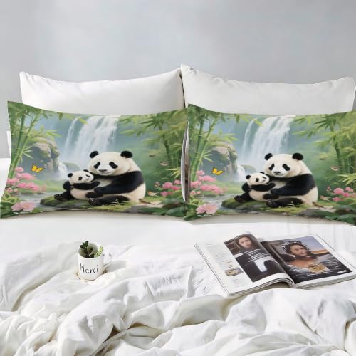Housse de couette 220x240 panda imprimé microfibre douce et zippée - 4