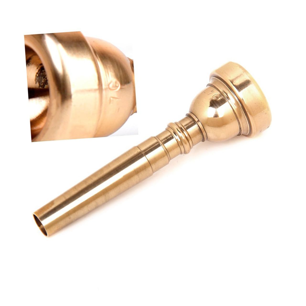 GOOHOCHY Trumpet Accessory Kit 7c Size Gold Plated Mouthpiece for Trumpet Players