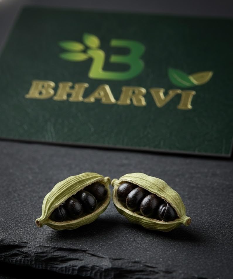 Image of Bharvi Green Cardamom, Whole Spice Pods, Natural Aromatic Elaichi for Cooking, Tea, Baking and Desserts (50GRAMS)