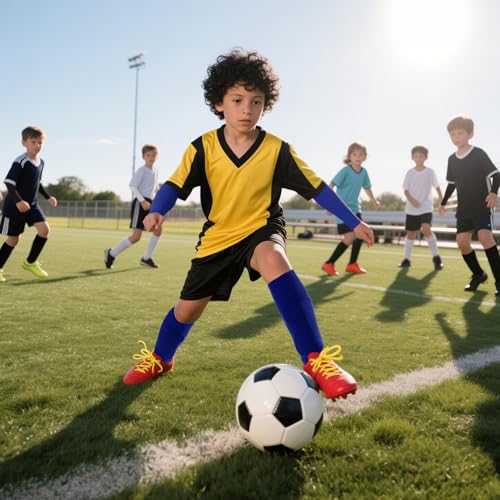 JASGOOD Kids Soccer Shin Guards and Socks with Arm Sleeves for Toddler Youth Age 4-16 Football Protection Defender Gear2