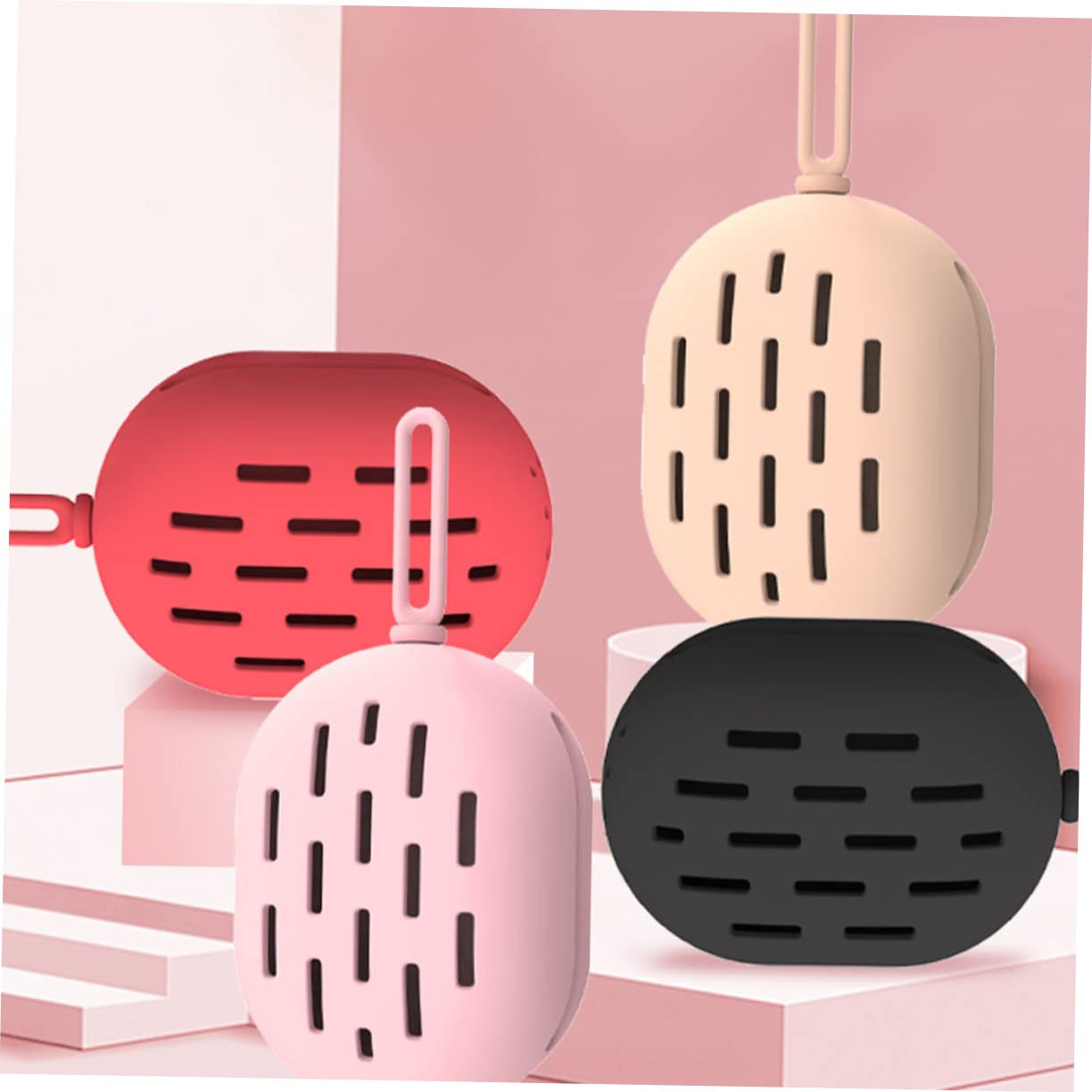 Ipetboom 5 Piezas soplo de polvo de belleza estuche de viaje para brochas de maquillaje sostenedor de la caja del soplo de maquillaje batidoras soporte de esponja de maquillaje cosmético