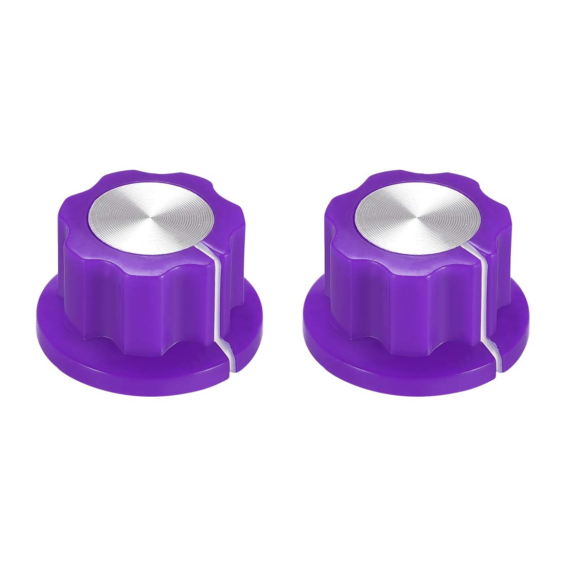 uxcell 2pcs 6.4mm Shaft Hole Potentiometer Volume Control Rotary Knobs Effect Pedal Knobs Purple