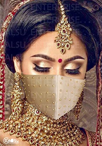Image of ᵀᴹ : WEDDING SPECIAL Cloth Face Mask - Washable Light Weight Satin - Cotton Masks MULTI COMBO (PACK OF 3 - GOLD-RED-BLACK)