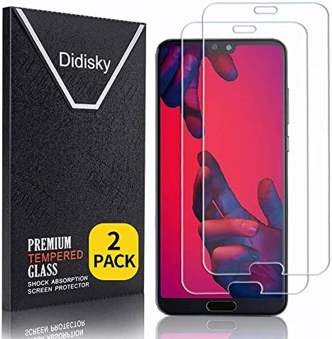 Didisky Tempered Glass Screen Protector for Huawei P20 PRO, [ 2 Pack ] Anti Scratch, 9H Hardness, No Bubbles, High Definition, Easy To Apply, Case Friendly