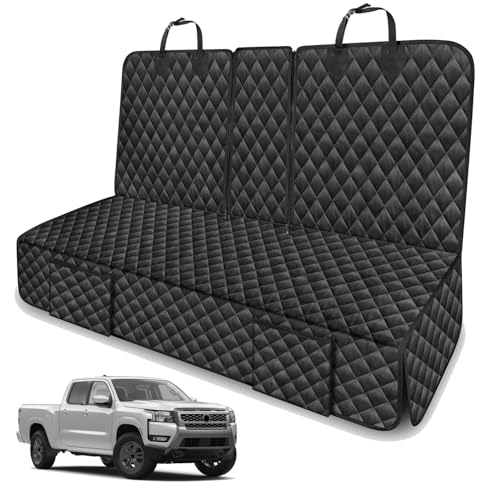 TAUYANG Dog Car Seat Cover for Back Seat Compatible with Chevy Colorado GMC Canyon Nissan Frontier Trucks Accessories 2000-2025 2026, Waterproof & Non-Slip Car Pet Bench Rear Seat Covers