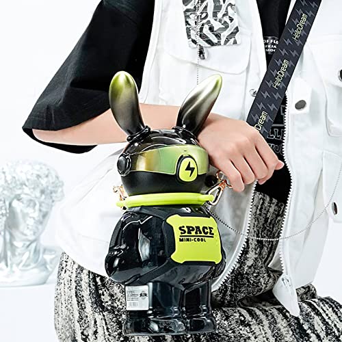 Creative Water Bottle Cup With Straw And Strap, Cute Water Bottles Large Capacity Leak-Proof Bottles (Red) #TOP3