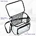 FlowFly Insulated Reusable Lunch Bag Adult Large Lunch Box for Women and Men with Adjustable Shoulder Strap,Front Zipper Pocket and Dual Large Mesh Side Pockets, Clear