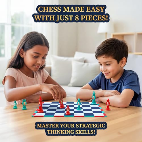 Image of Skillmatics Chess Kickoff - Beginner Chess Game for Kids, Strategy Board Game, Learn Chess the Easy Way, 8 Pieces, Brain Development, Fun Gift for Boys & Girls Ages 4, 5, 6, 7 & Up, 2 Players