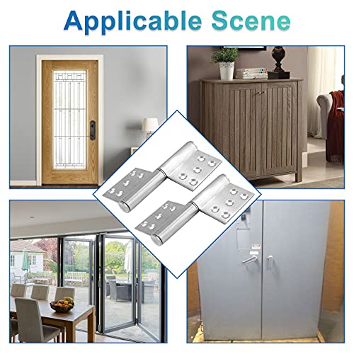 Bonsicoky 5 Inch Heavy Duty Lift Off Hinges, 304 Stainless Steel Detachable Door Hinge With 10 Mounting Countersunk Holes, Lift Off Hinges For Window Cabinet Door, Set Of 4 #TOP6