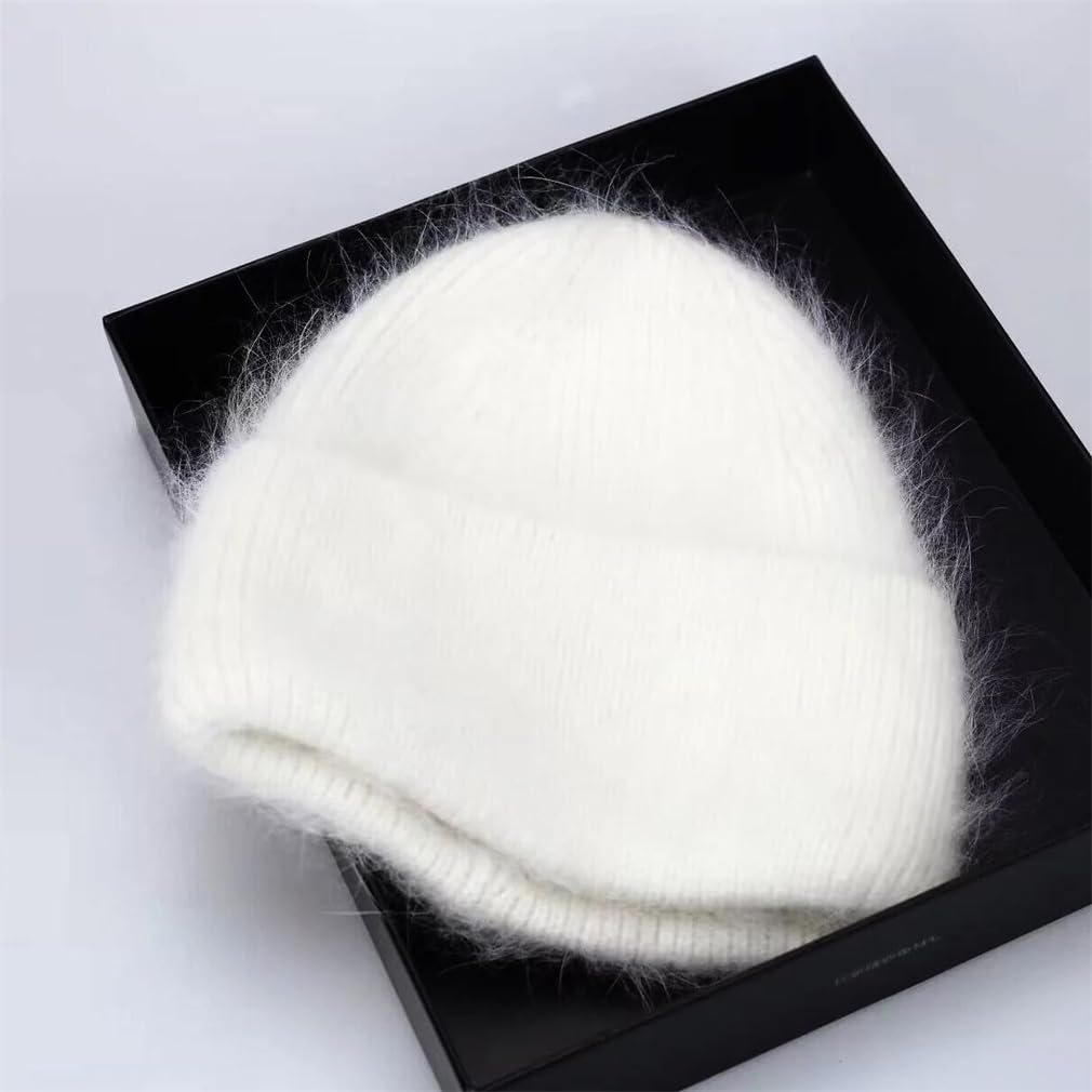 Cappello da Neve Invernale per Donna, Morbido, Caldo, Soffice, Lavorato A Maglia, Berretti da Teschio, Berretto da Donna Lavorato A Maglia,Beige-One Size