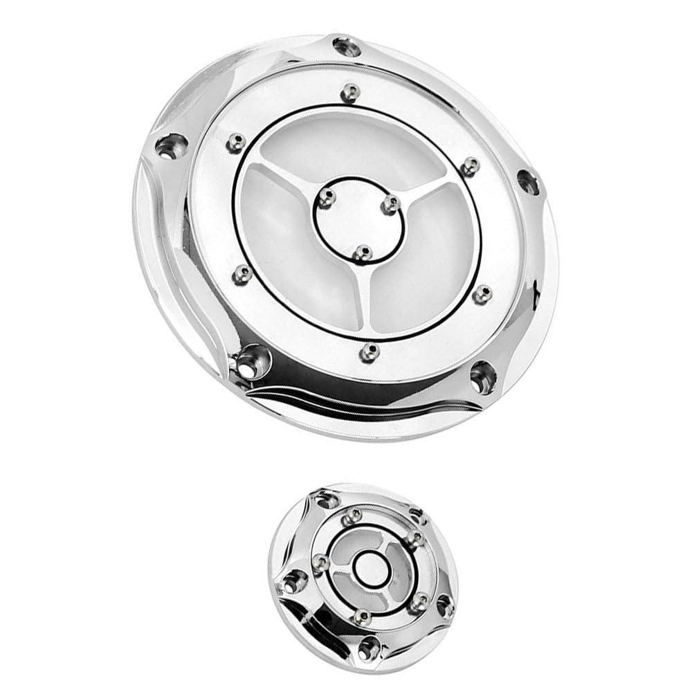 Baceyong Derby – Couvercles d'embrayage d'embrayage de moto, 5 trous, couvercle de minuterie de synchronisation Derby, en aluminium CNC, compatible avec Ha-rley Electra Glide Road King Softail, chromé
