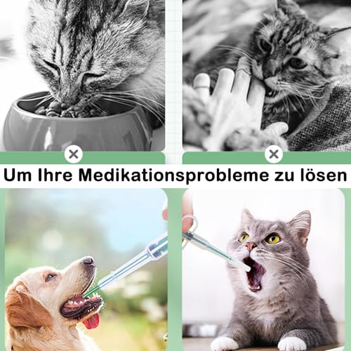 6 Stücke Tabletteneingeber Katze - Einfaches und Sicheres Verabreichen von Tabletten für Katzen und Kleine Haustiere, Tablet Feeder Krankenpflege Pusher Shooter Pills Feeder für Katzen kleine Hunde