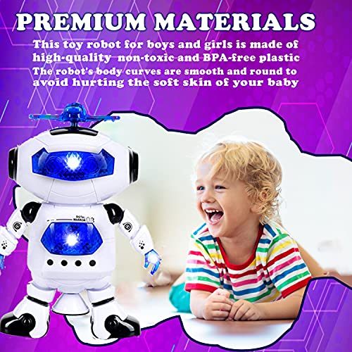 Toysery 40 Walking Robot Toys For Kids - 360° Body Spinning Dancing Robot Toy With Led Lights Flashing And Music, Smart Interactive Electronic Kids Robot Toy, Baby Walking Toy For Toddler Boys And Girls thumb #2