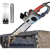 ★【MOTORE IN RAME PURO】: Tagliamuri a catena portatile adotta un motore brushless in rame puro e un filo di rame rinforzato ad alta temperatura. È potente come una mucca e inarrestabile. La velocità arriva fino a 6000 giri/min. Può tagliare facilmente senza scintille, con basse perdite, funzionamento stabile e risparmio di tempo e manodopera.