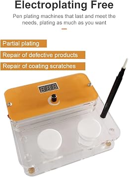 Gold Plating Kit Pen Type Machine for Jewelry Silver Gold Electroplating - with Solutions for Rose Gold, Nickel - Electroplating Pen Tools for Processing