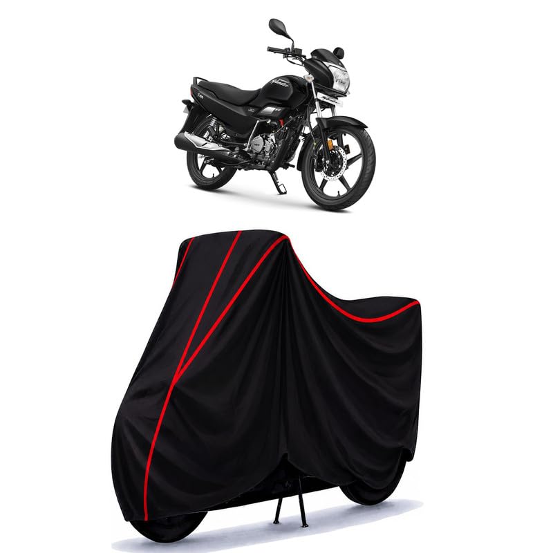 Image of Hero Super Splendor BS6 Water Resistant Bike Cover for All Motorcycles & Rain | Heavy Duty Taffeta Fabric | UV Protection, Dustproof, Scratchproof | All Weather Two Wheeler Cover with Elastic Bottom
