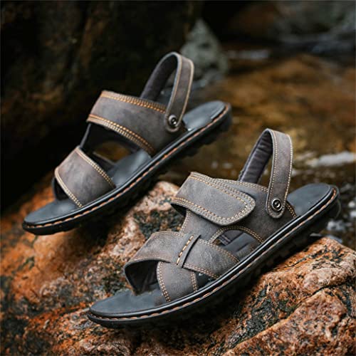 Men's SummerSandals Men's Casual Beach Shoes Non-Slip SlippersMen Sandals(Gray,39 Code)2