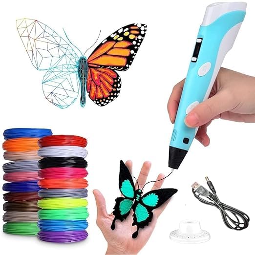 Magic 3D Pen for Kids & Adults – Intelligent Printing with OLED Display, Speed Control, Temperature Adjustment 12 PLA Filaments Ergonomic Easy to Use (Blue)-picture-12