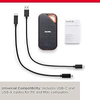 SanDisk Extreme PRO Portable SSD 2 TB (externe SSD, NVMe-SSD-Performance, 2,5 Zoll, 2.000 MB/s Lesen und Schreiben, AES-Verschlüsselung, IP65-Wasser- und -Staubschutz) grau – Ansicht 4