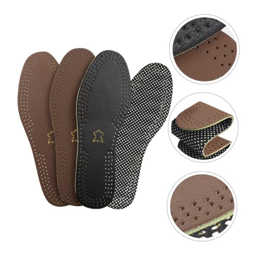 2 pares de plantillas de cuero transpirables para hombre miniatura 6