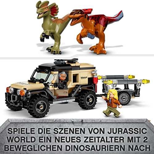 LEGO 76951 Jurassic World Pyroraptor & Dilophosaurus Transport, Dinosaurier Spielzeug, Spielzeugauto Off-Roader mit Dino… – Bild 4