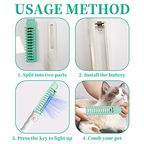 Pet Deodorization Combing Stick Brush,Dog Grooming Brush Cat Soothing Massage Comb for Small Medium Pet,Dog/Cat… - Image 3