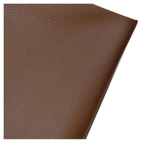 Tissu simili cuir effet cuir d'ameublement haut de gamme marron en 160 cm