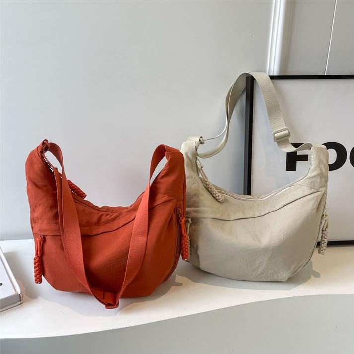 Image of Nylon Crescent Crossbody Bag for Women Shoulder Tote Handbag Casual Sling Bag Dumpling Purse Bag for Outdoor Travel