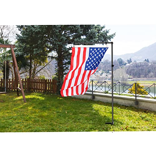 Aitjunz 3 In 1Garden Flag Stand With Flag, Garden Flag Holder Height Adjustable From 2.4-8Ft, Tangle Free Garden Flag Pole, Wind Resistant/Rust Free/Black #TOP4