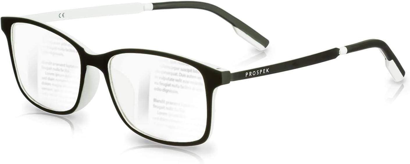 PROSPEK - Arctic Unisex Clear Lens Blue Light Blocking Glasses - Provide Computer Eye Strain Relief - The Only Computer Glasses with CLEARX Technology (+0.00 (No Magnification))