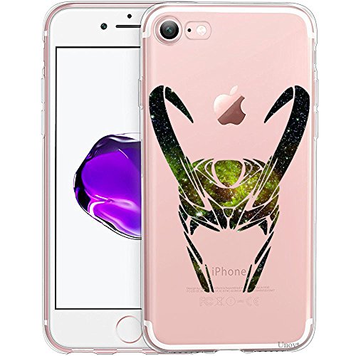 Unov Case Compatible with iPhone SE (2022) iPhone SE (2020) iPhone 8 iPhone 7 Case Clear with Design Embossed Pattern TPU Soft Shock Bumper Absorption Slim Protective 4.7 Inch (Loki Helmet)