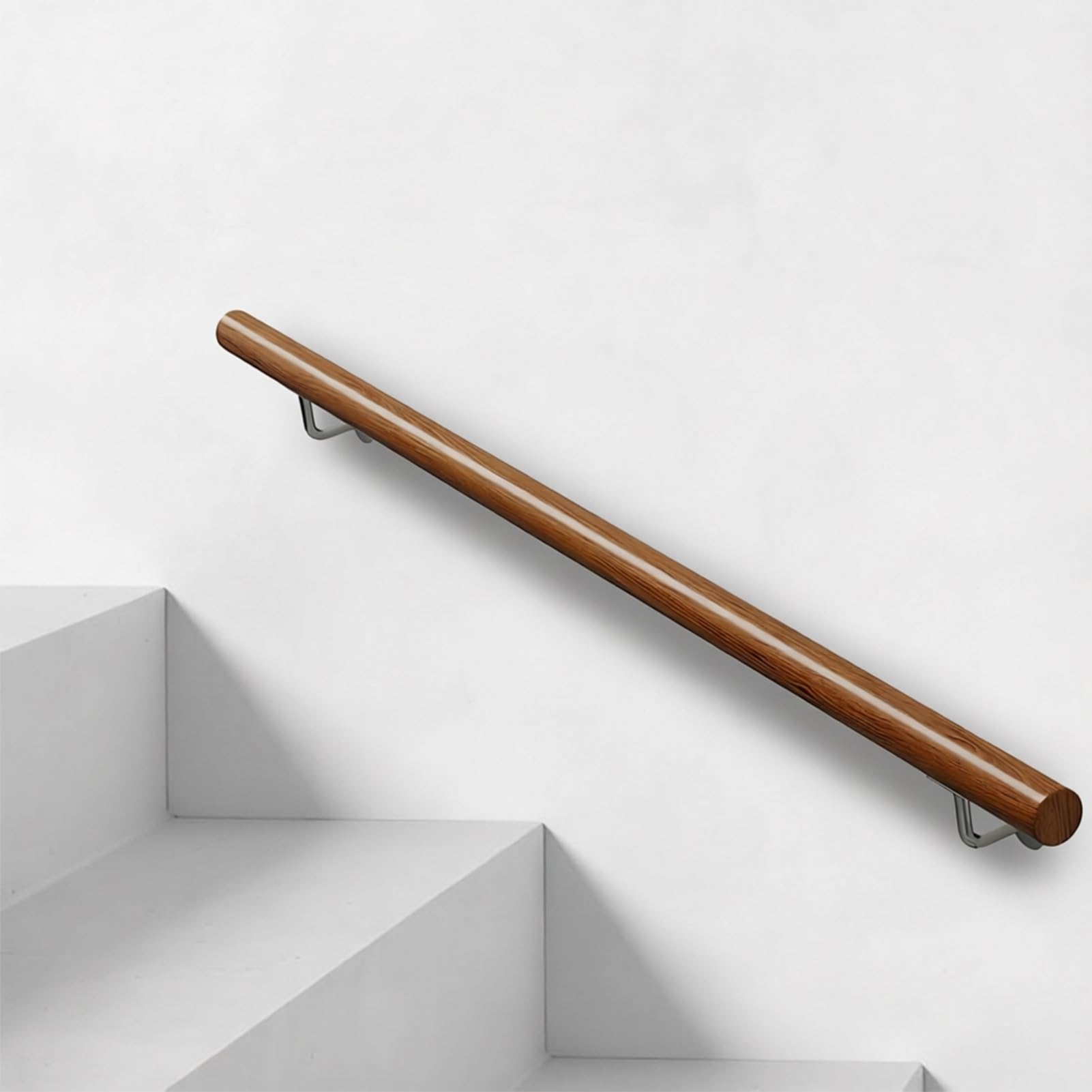 DMCHENGMA Wood Handrail for Stairs - 180cm/200cm/240cm/280cm Sturdy Wall Mount Support Rail Anti-Slip Handle(4.6ft/140cm)