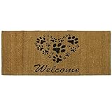 Rubber-Cal 24-Inch-by-57-Inch Heart-Shaped Paws Welcome Mat