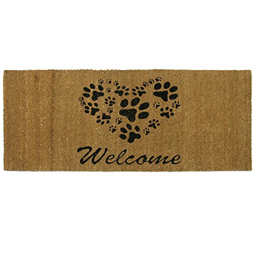 Rubber-Cal 24-Inch-by-57-Inch Heart-Shaped Paws Welcome Mat
