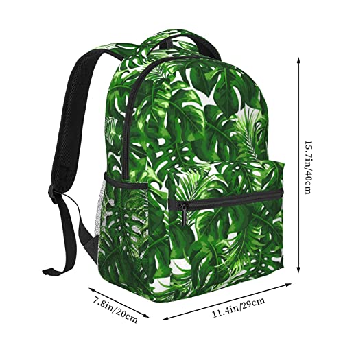 Sac d'école Monstera Deliciosa de qualité supérieure durable et confortable avec USB - 2