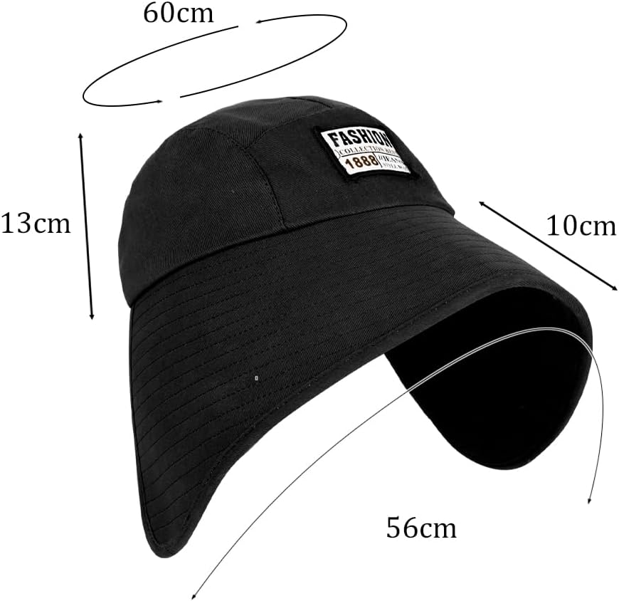 Women Wide Brim Sun Protection Bucket Hat Cotton Packable Full Face Sunshade Cap - Image 5
