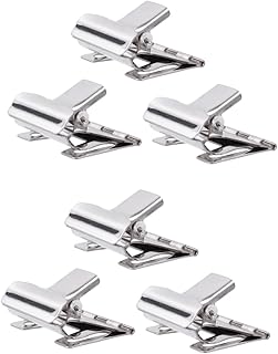 VILLCASE 2 Sets price tag clip metal clothing rack Metal Label Clamp Sign Display Metal Hinge Clips Tag Stand charcuterie labels Holder commodity menu shelf electroplated iron to rotate