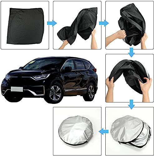 D-Lumina Windshield Sunshade Compatible With Honda Crv Cr-V (Lx, Ex, Ex-L, Ex-L Navi, Touring) 2017 2018 2019 2020 2021 2022 (Not For 2022 Sport) - Foldable Front Window Sun Shade Shield Protector #TOP5