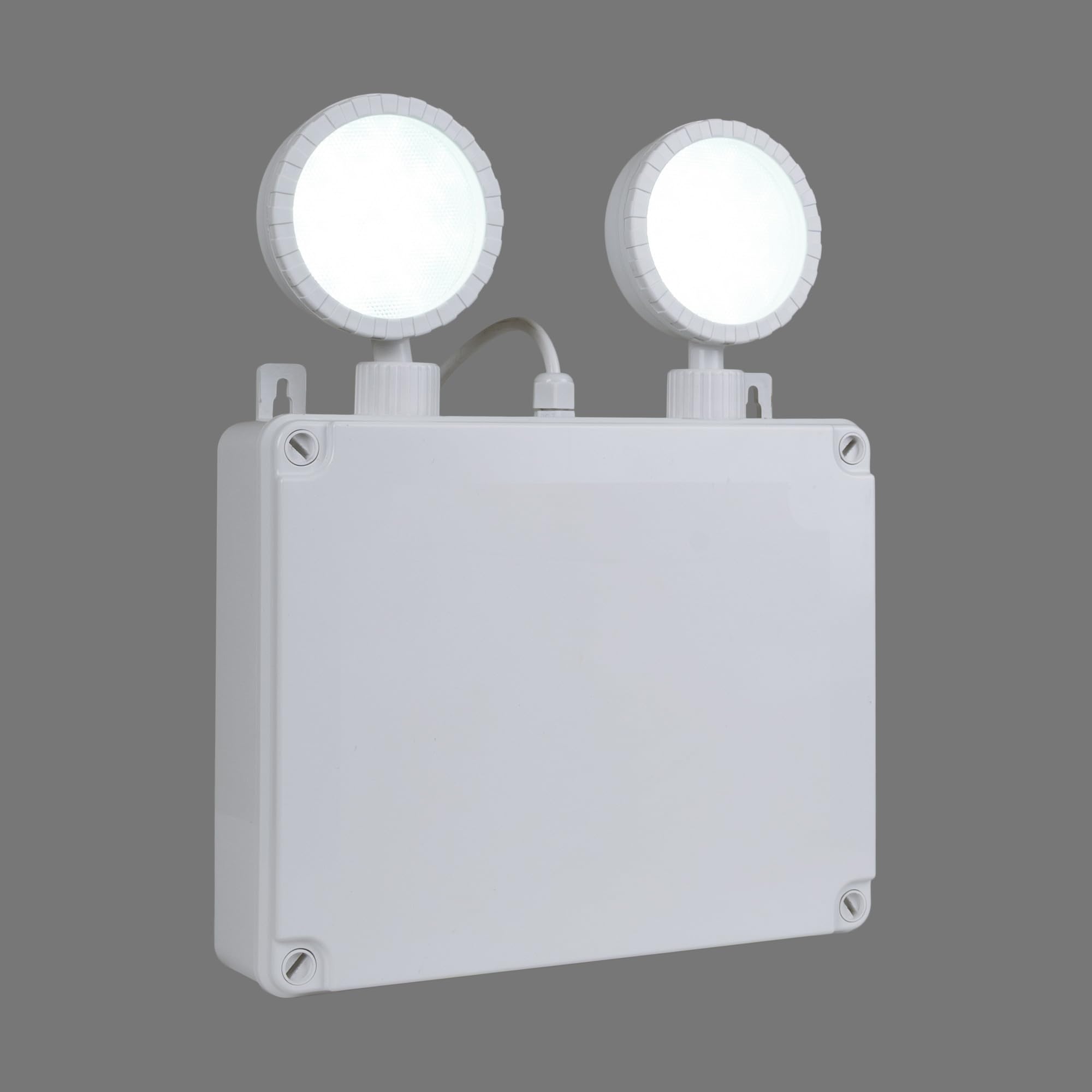 BARCELONA LED Éclairage de Secours LED Industriel 2x8W IP65, 600lm, Autonomie 3 Heures, Batterie Rechargeable 6V 2000mAh, Lampe de Secours Automatique pour Parking, Entrepôt et Escalier