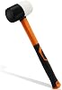 Small Rubber Mallet Hammer - 8oz Soft Face Hammer for Flooring and Carpentry - Scratch-Resistant Hammer with Fibreglass Handle