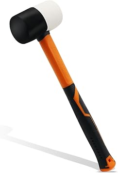 Rubber Mallet Small Hammer- 8oz Soft Mallet for Flooring Woodworking - Non-marring Hammer with Fiberglass Handle