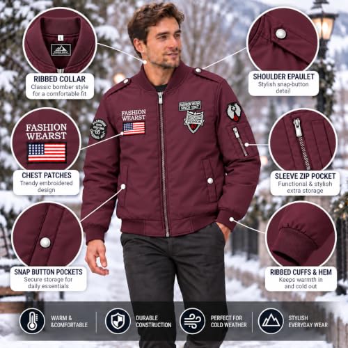 MIA FASHION Store MIA FASHION Men's Winter Jacket Zip Up Casual Coat - Image 3