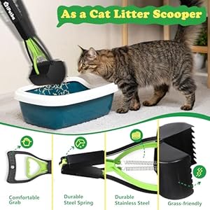 32 xl dog pooper scoopers with dog waste bag dispenser 4 in 1 no bending foldable long handle portable pet poop picker upper non breakable durable spring for gravel dirt grass   cucciolini doodles