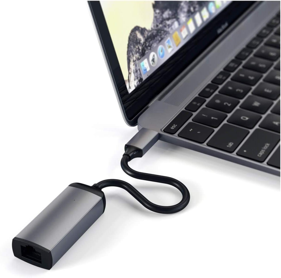 SATECHI Adattatore Ethernet USB C in Alluminio, Connessione Gigabit 10/100/1000 Mbps, Design Compatto Plug and Play per MacBook Air e Pro, Laptop, iPad, iPhone – Grigio Siderale