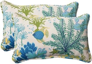Pillow Perfect Outdoor/Indoor Splish Splash Marina Lumbar Pillows, 11.5" x 18.5", Multicolored, 2