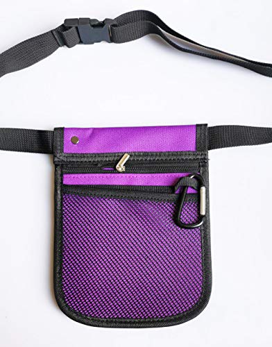 Nurse Nursing Belt Organizer Waist Bag Pouch For Nurse Accessories ,2 Sided - 8 Pocket Organizer Utility Belt, Medical Scissors Care Kit Tool Case (Purple) #TOP5