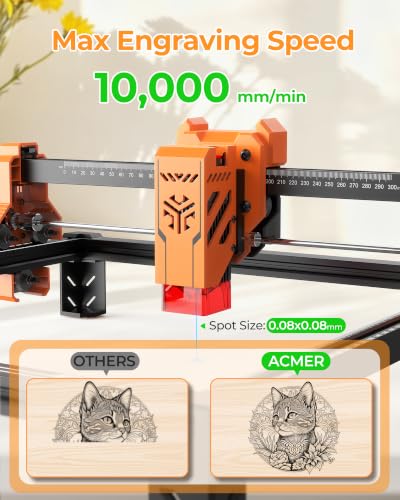 Image of ACMER Laser Engraver Machine for Beginners, S2 4000mW Lazer Engraving Machine with 300x300mm Working Area, Laser Cutter for Wood, Acrylic, Leather, DIY Crafts & Small Business
