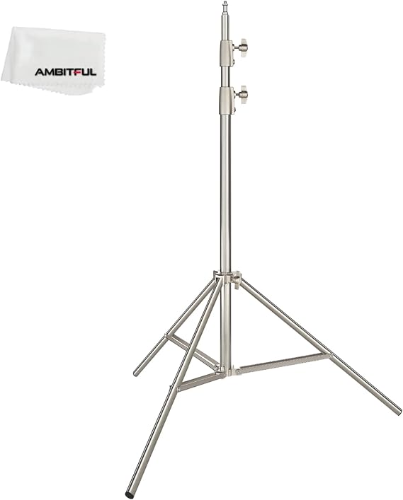 AMBITFUL 200cm 6.5FT Studio Lighting Photo Studio Stainless Steel Light Stand for HTC Vive VR, Video, Portrait, and Product Photography